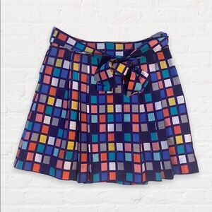 Modern Amusement Women’s 100% Silk Pleated Geometric Mini Skirt Size Small